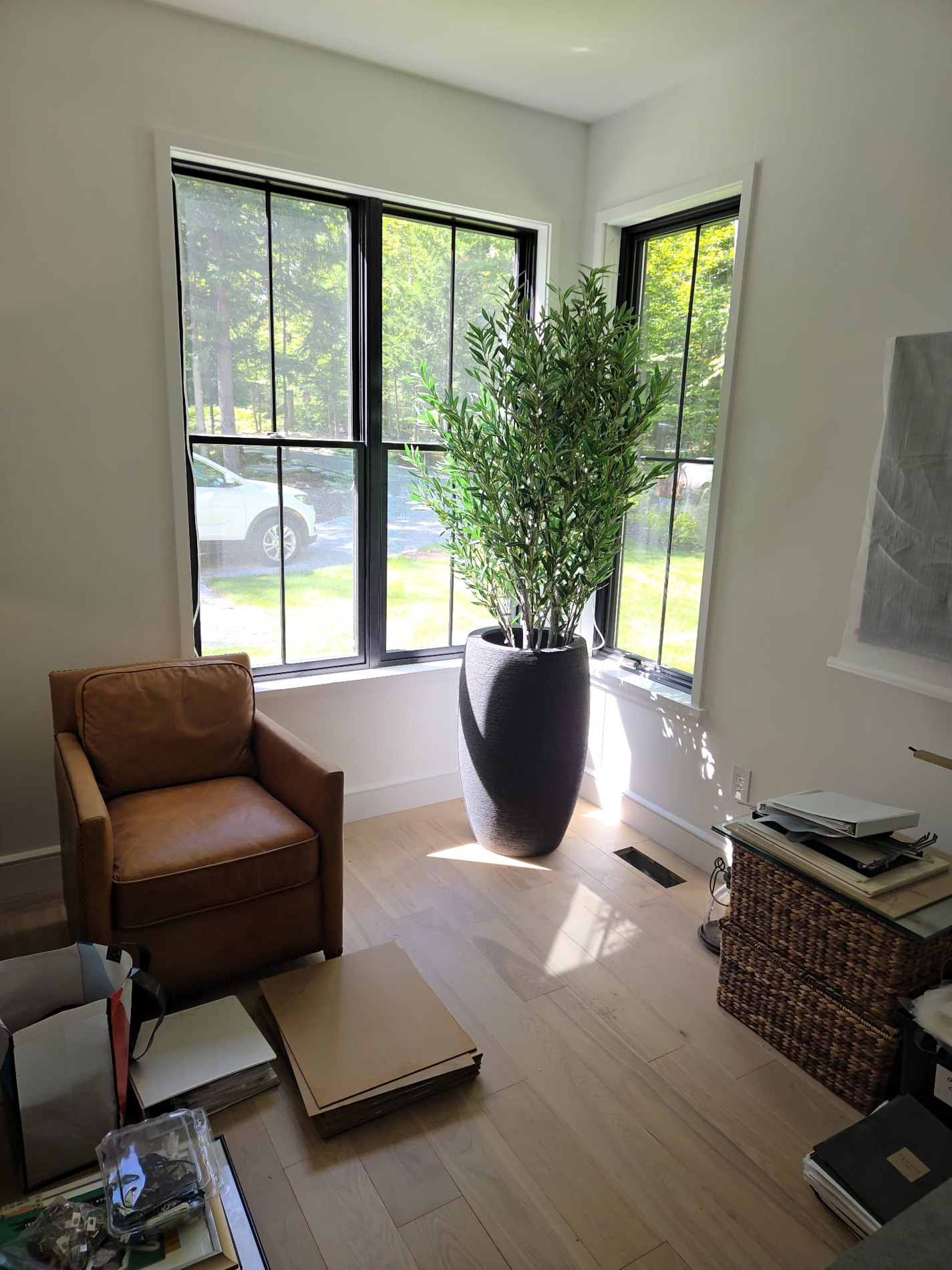 Fernwood interior detail with sculptural vase by a window